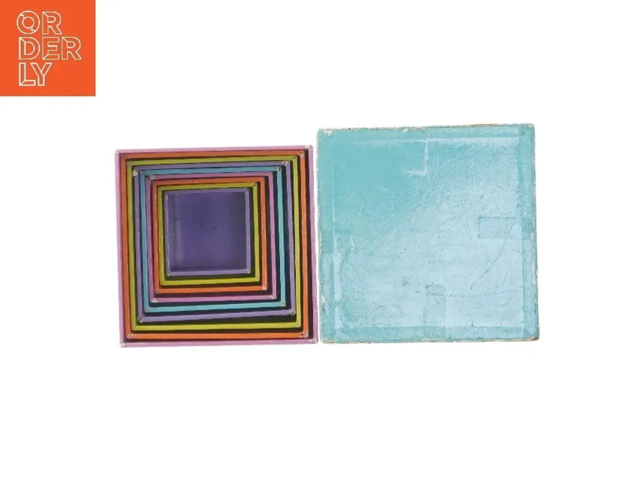 Billede 2 - Farverige kasser (str. 15,5x15,5 cm)