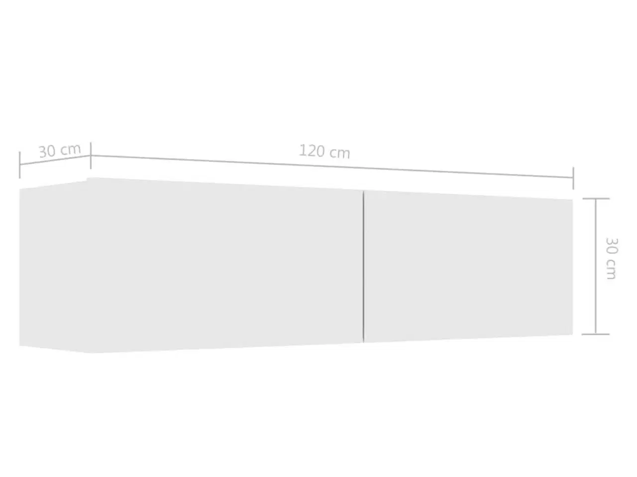 Billede 8 - Tv-bord 120x30x30 cm konstrueret træ hvid højglans