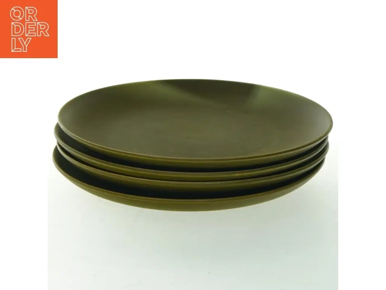 Billede 1 - Grønne frokoststallerkener, Ø 20 cm (str. Ø 20 cm)