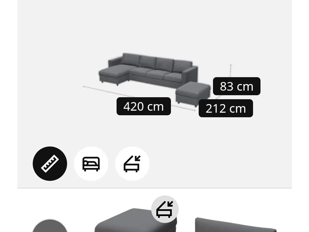 Billede 7 - Vimle 4 personers sofa med chaiselong og 1 stor pu