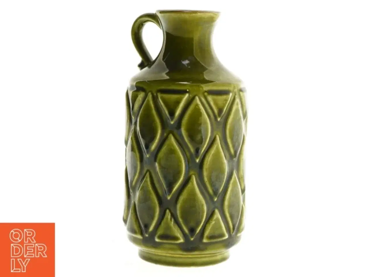 Billede 1 - Grøn keramik vase, 1541/18 (str. 18 cm)
