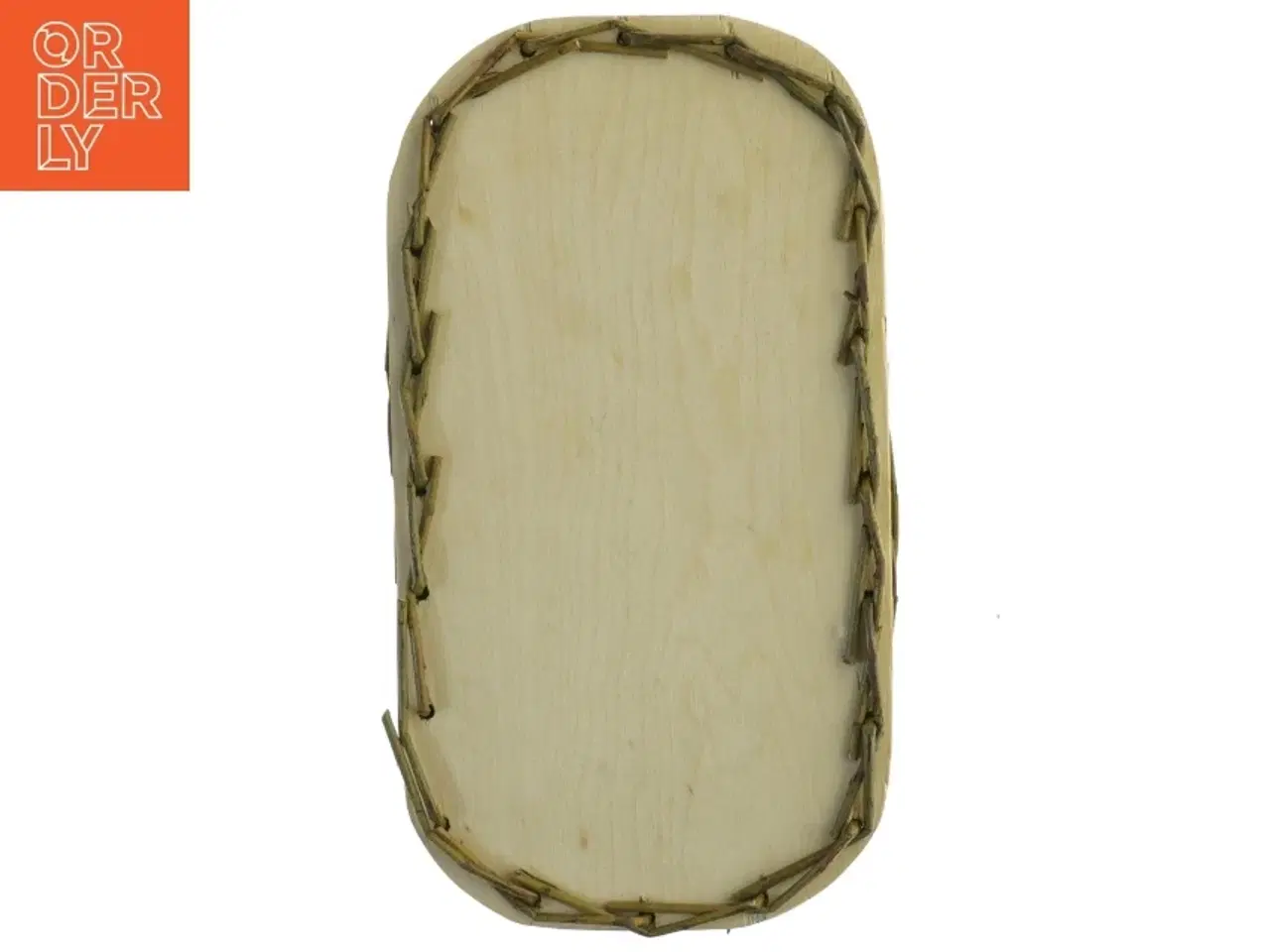 Billede 2 - Flettet kurv med stofindlæg (str. 30 x 17 cm)