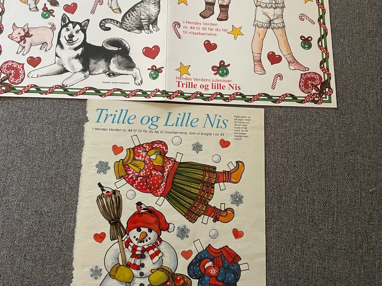 Billede 3 - 3 forskellige sæt jule påklædningsnisser med tøj
