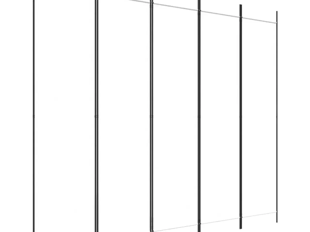 Billede 2 - 5-panels rumdeler 250x200 cm stof hvid