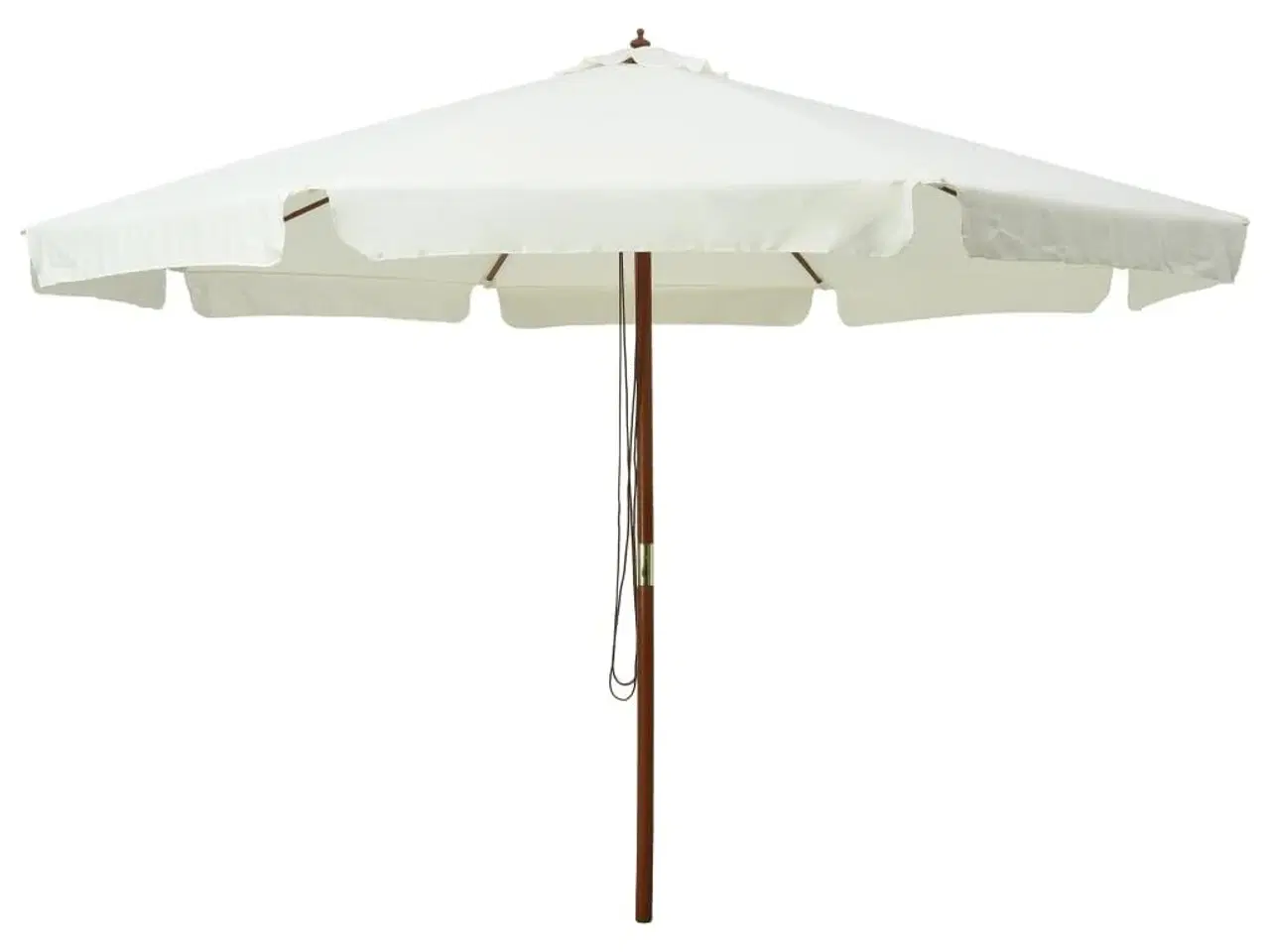 Billede 1 - Udendørs parasol med træstang 330 cm sandhvid
