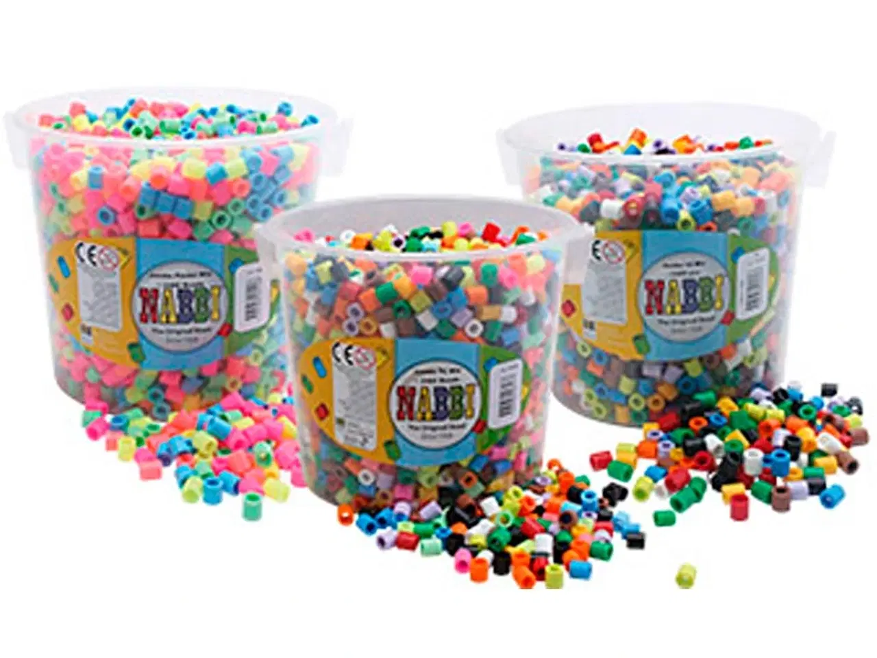 Billede 1 - Rørperler, str. 10x10 mm, hulstr. 5 mm, JUMBO, ass. farver, 7350 stk., 3x2450stk./ 1 pk.