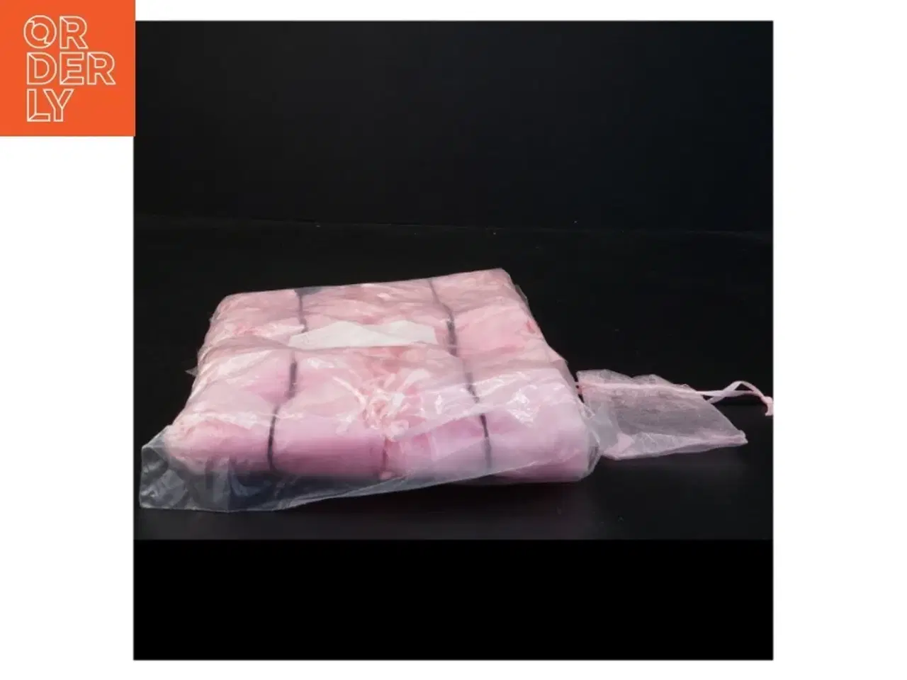 Billede 2 - 100 Små rosa smykkeposer eller risposer i chiffon (str. 8,5 x 6,5 cm)