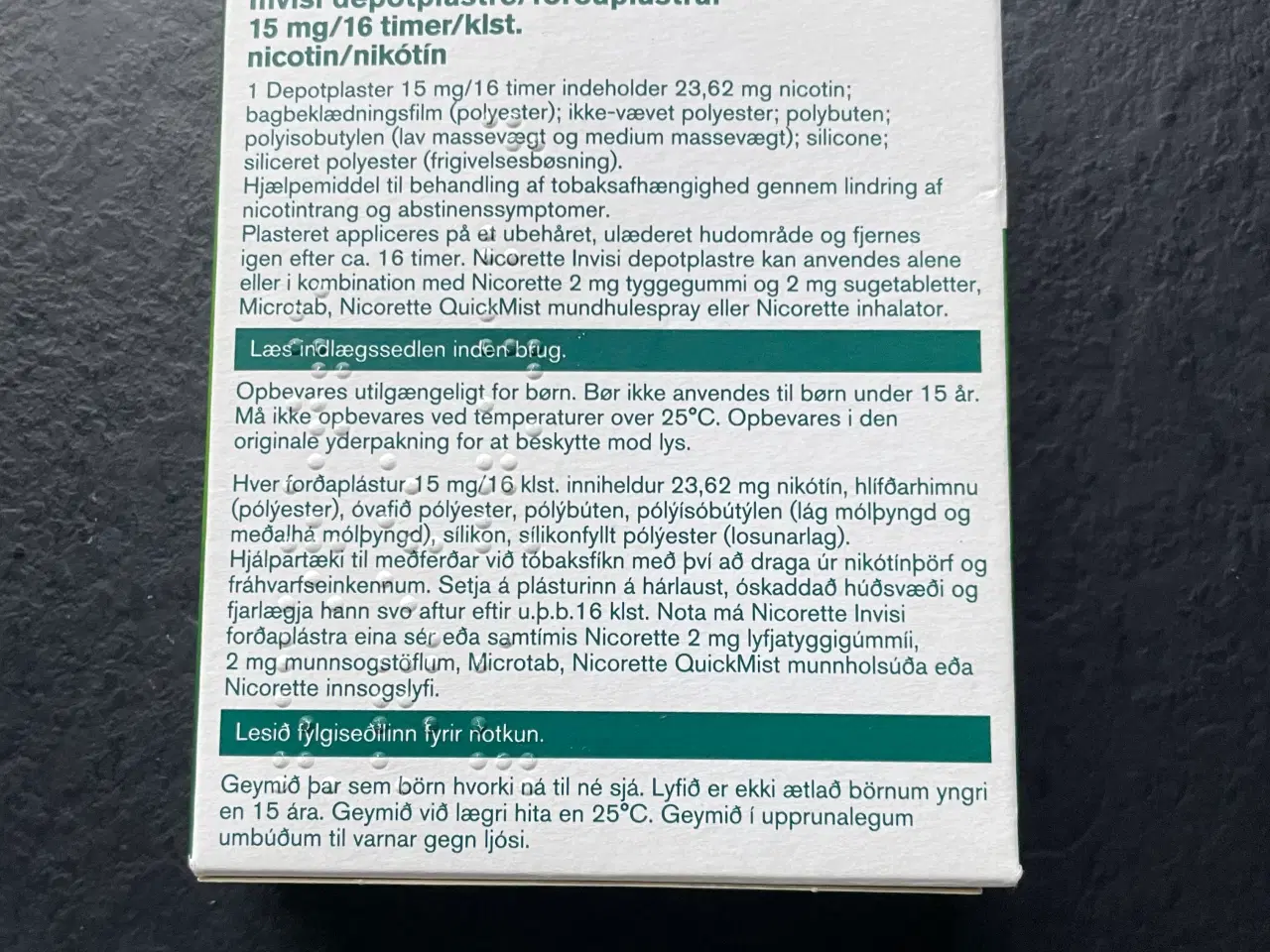 Billede 2 - 5 stk. Nicorette invisi depot plastre 15 mg.