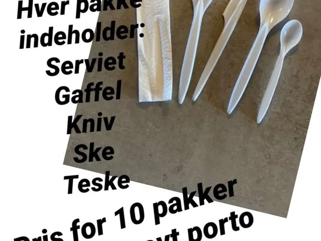 Billede 1 - 10 sæt plastik bestik