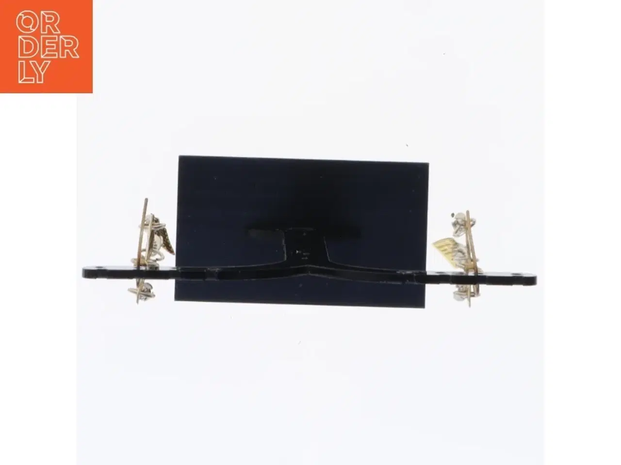 Billede 2 - Øreringe med tassel og metalfirkanter (str. 7 x 2 cm)