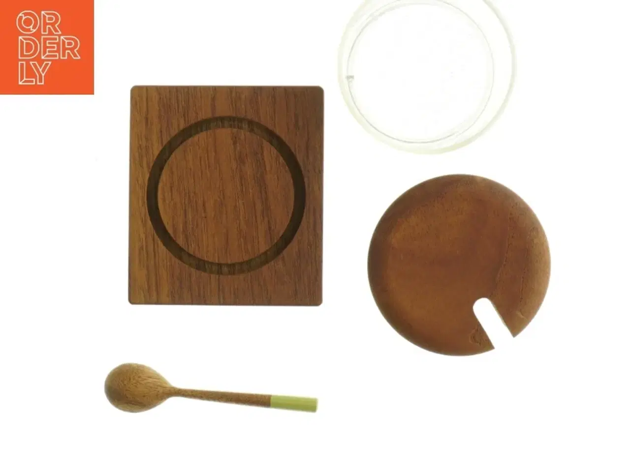 Billede 2 - Lüthje 1960er Teak Beholder med ske (str. 10 x 11 cm)