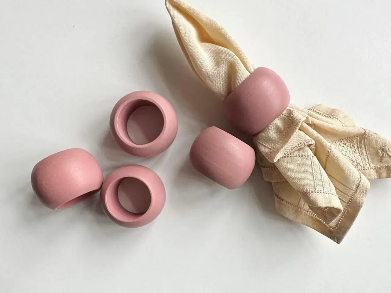 Billede 2 - Servietringe, gammelrosa, 5 stk samlet