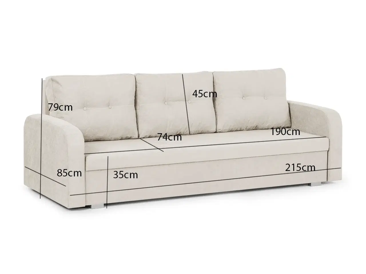 Billede 8 - 3-per.  sofa med sovefunktion BERLIN