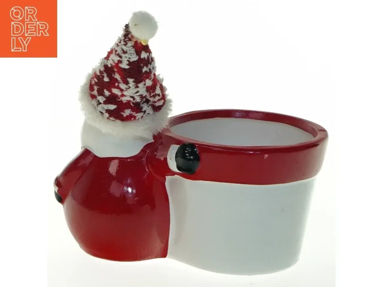 Billede 2 - Lille jule potte med julemandsfigur fra Nikolaus Mix (str. 17x12x10 cm)