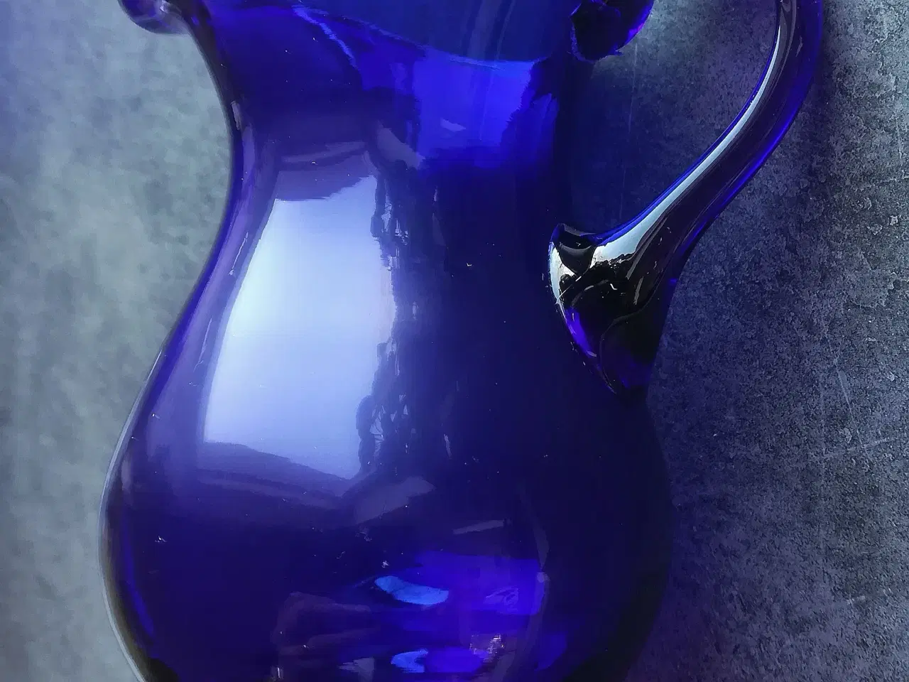 Billede 2 - Flødekande i blåt glas