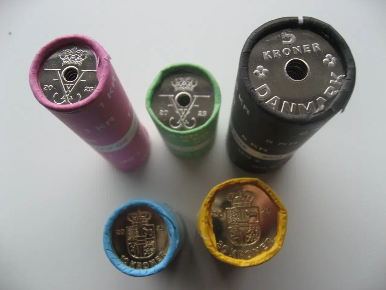 Billede 1 - Komplet sæt 2025 mønter fra bankrulle NYE/UNC