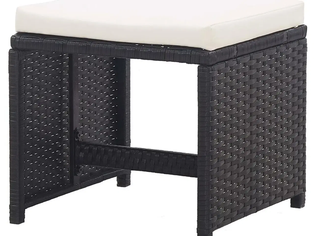 Billede 4 - Havetaburetter 2 stk. med hynder polyrattan sort