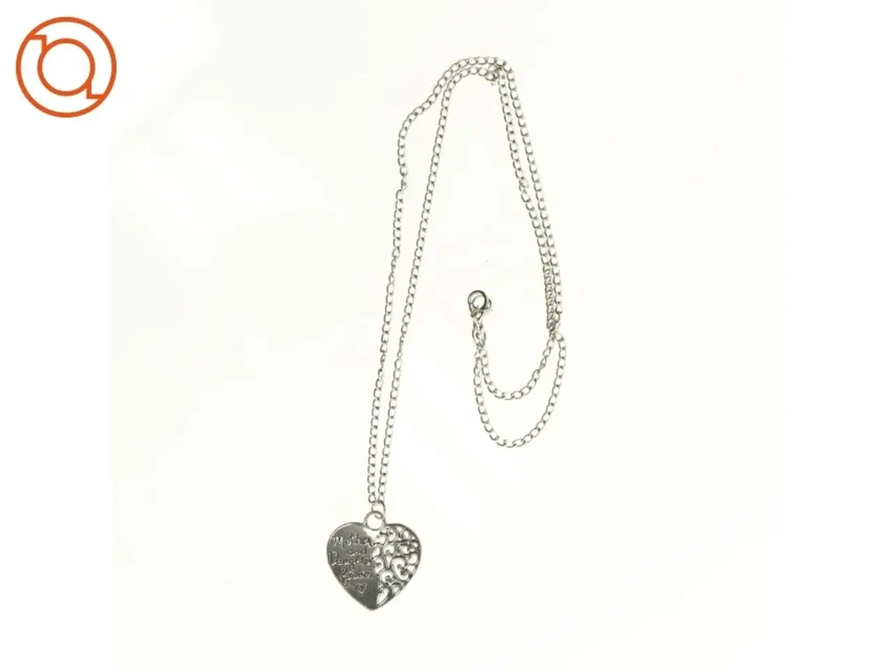 Billede 1 - Halskæde med hjerte vedhæng (str. 33 cm) stål