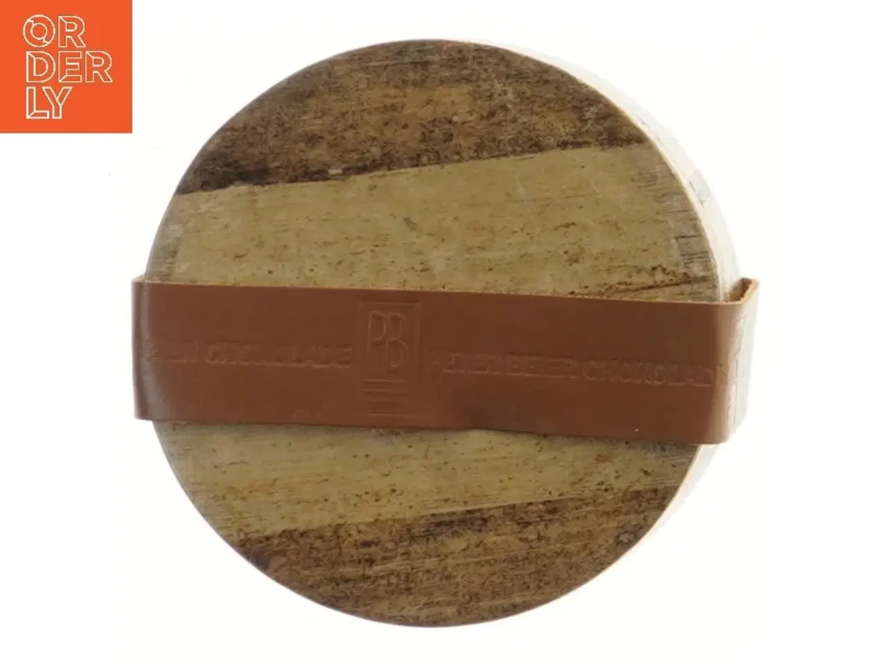 Billede 2 - Trææske med ægte læderbånd fra Peter Beier Chokolade (str. Ø 12,5 cm)