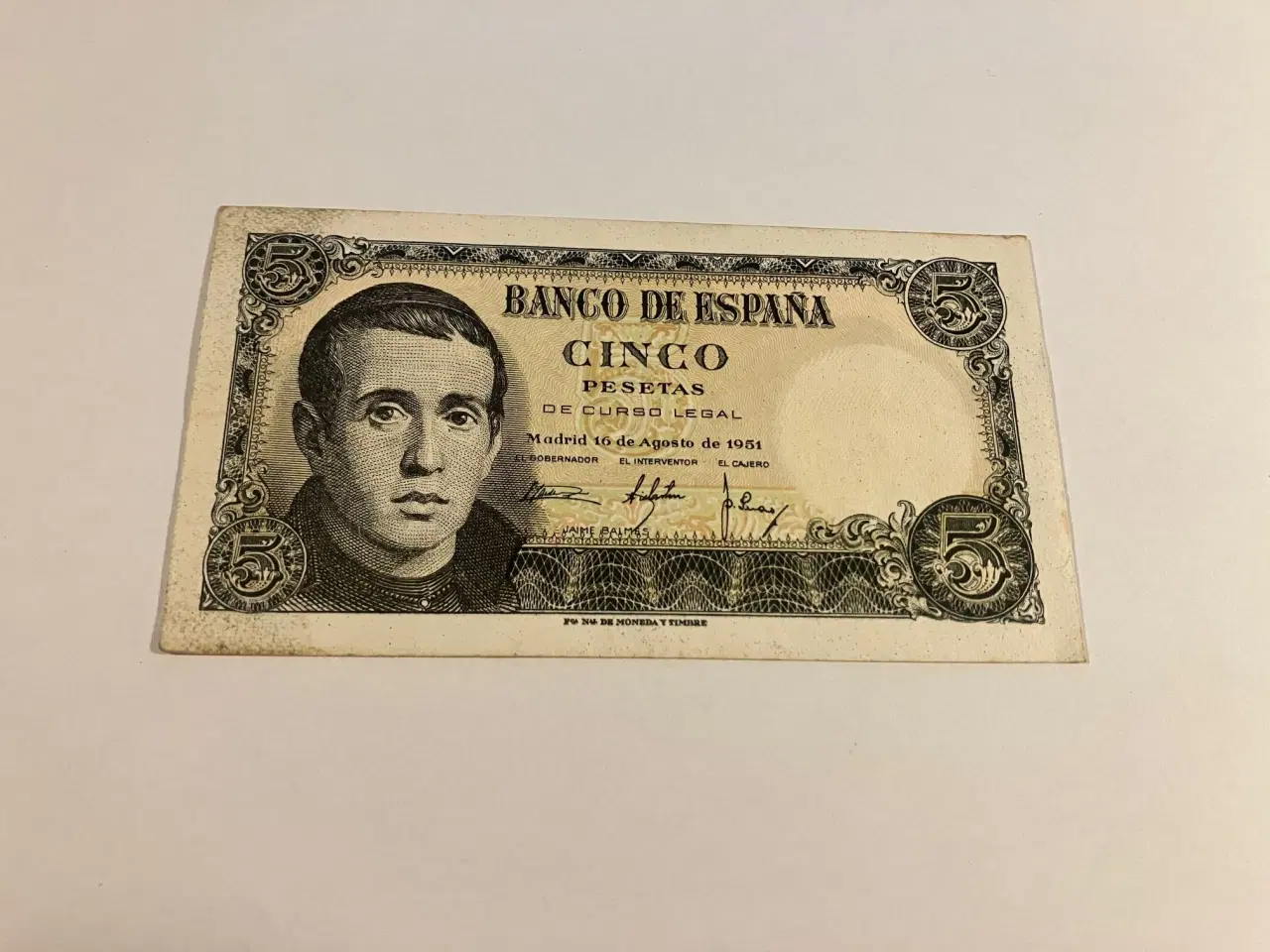 Billede 1 - 5 Pesetas 1951 Spain