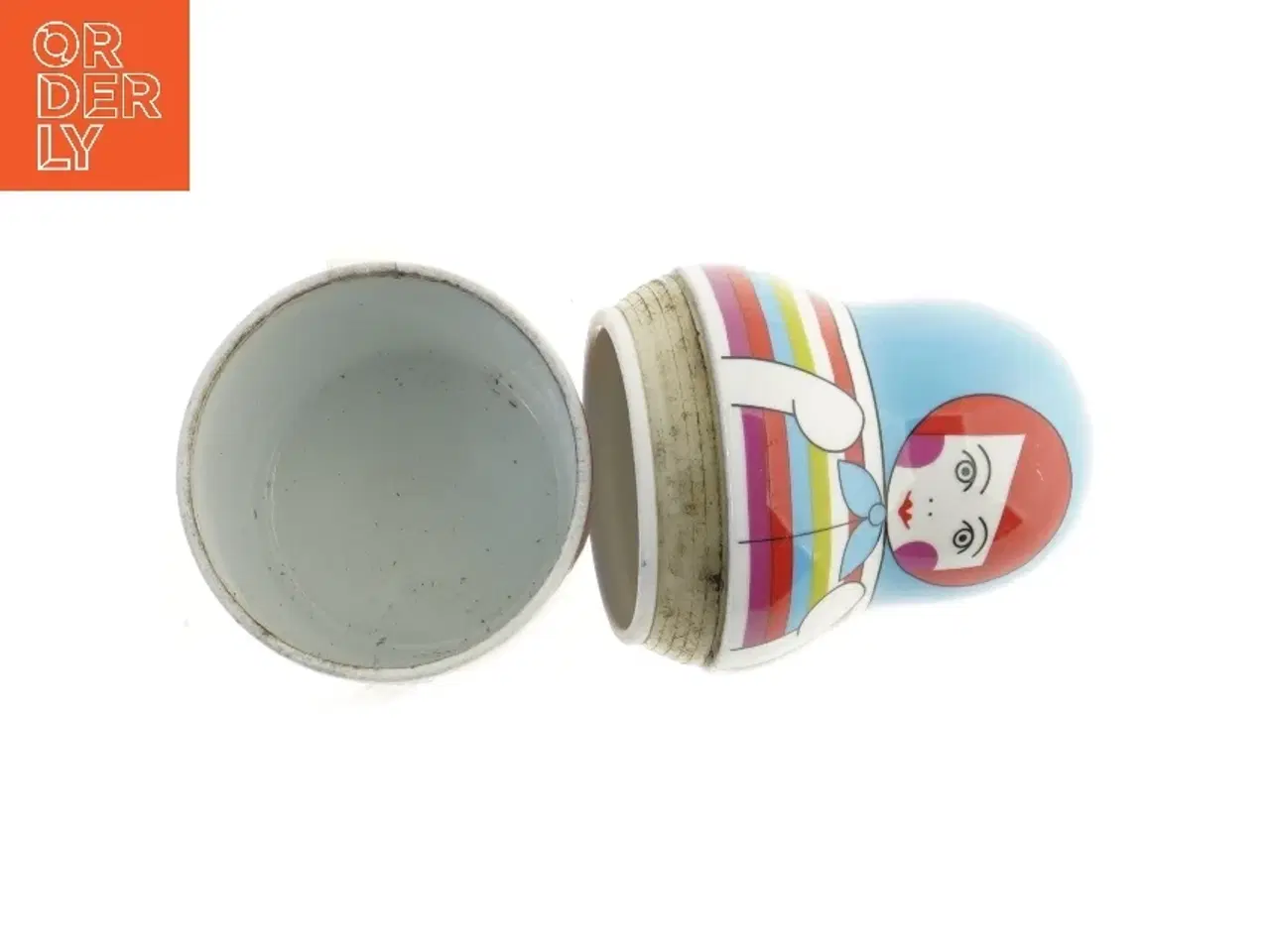 Billede 3 - Ny sparebøsse i porcelæn kan åbnes midt på (str. 20 cm)