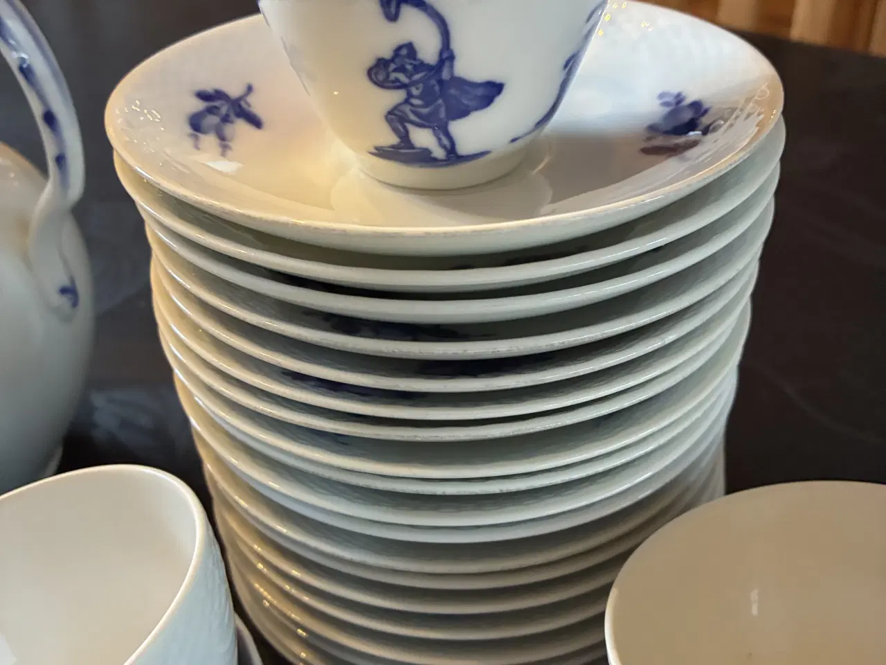 Billede 4 - Blå Blomst flettet lurblæser Royal  Copenhagen