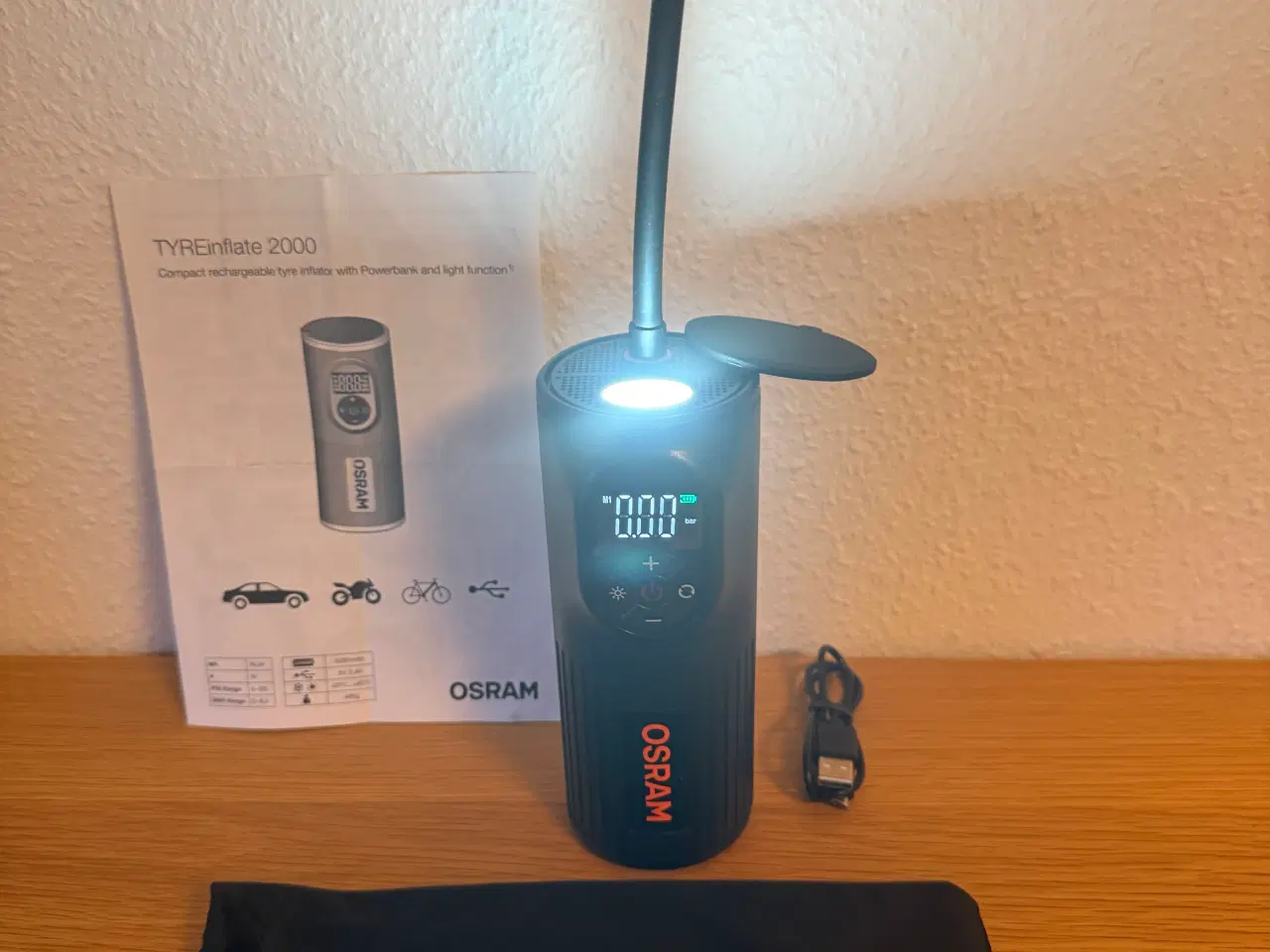 Billede 2 - Osram Tyreinflate 2000 mini kompressor