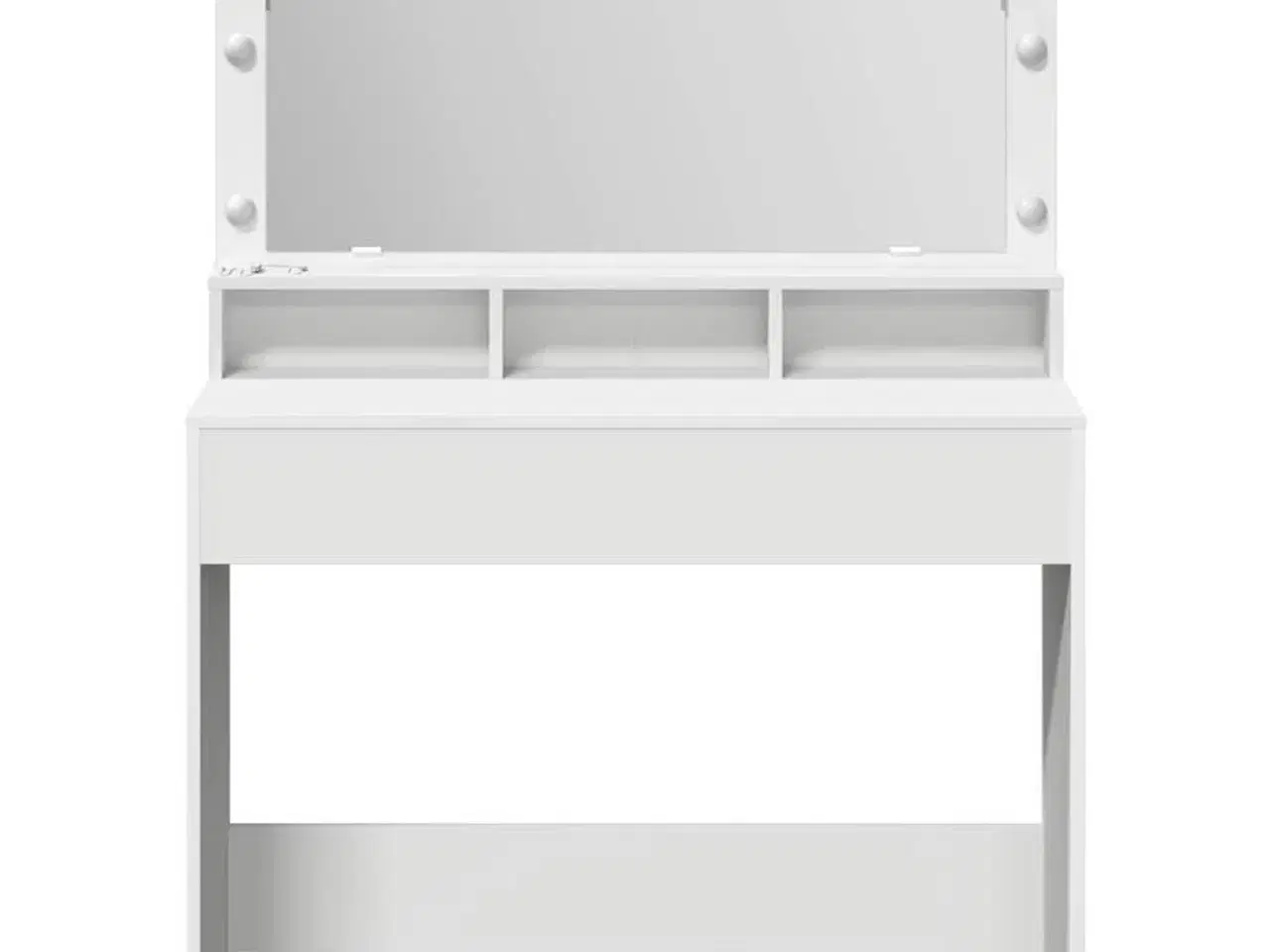 Billede 4 - Makeupbord med hylde Hvid 100 x 41 x 135 cm Konstrueret træ