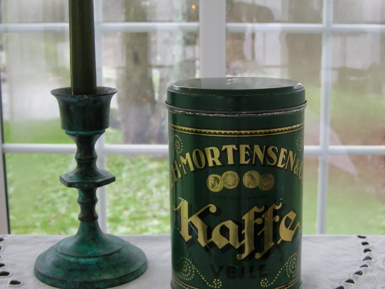 Billede 4 - L. H. MORTENSEN & CO. KAFFE VEJLE , Kaffedåse +ske