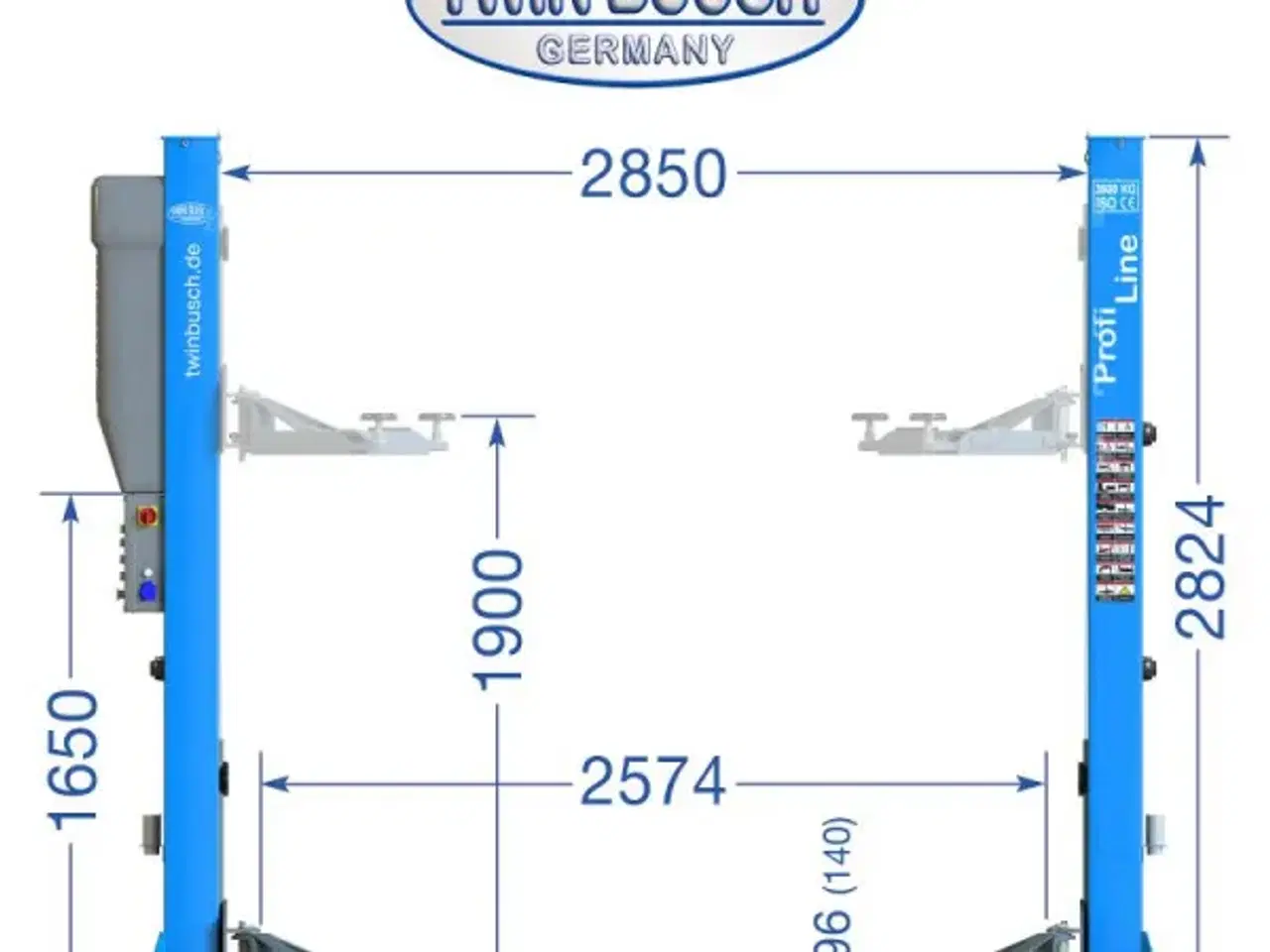 Billede 14 - Autolift 2 søjlet TW236PE PROFI-LINE 3600 kg