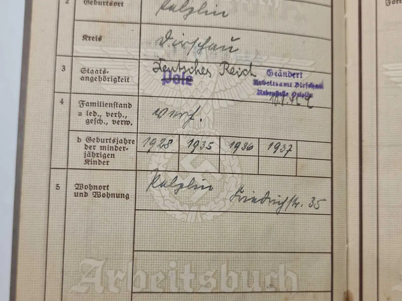 Billede 13 - WW2 - Lot, Arbeitsbuch + 5 dokumenter