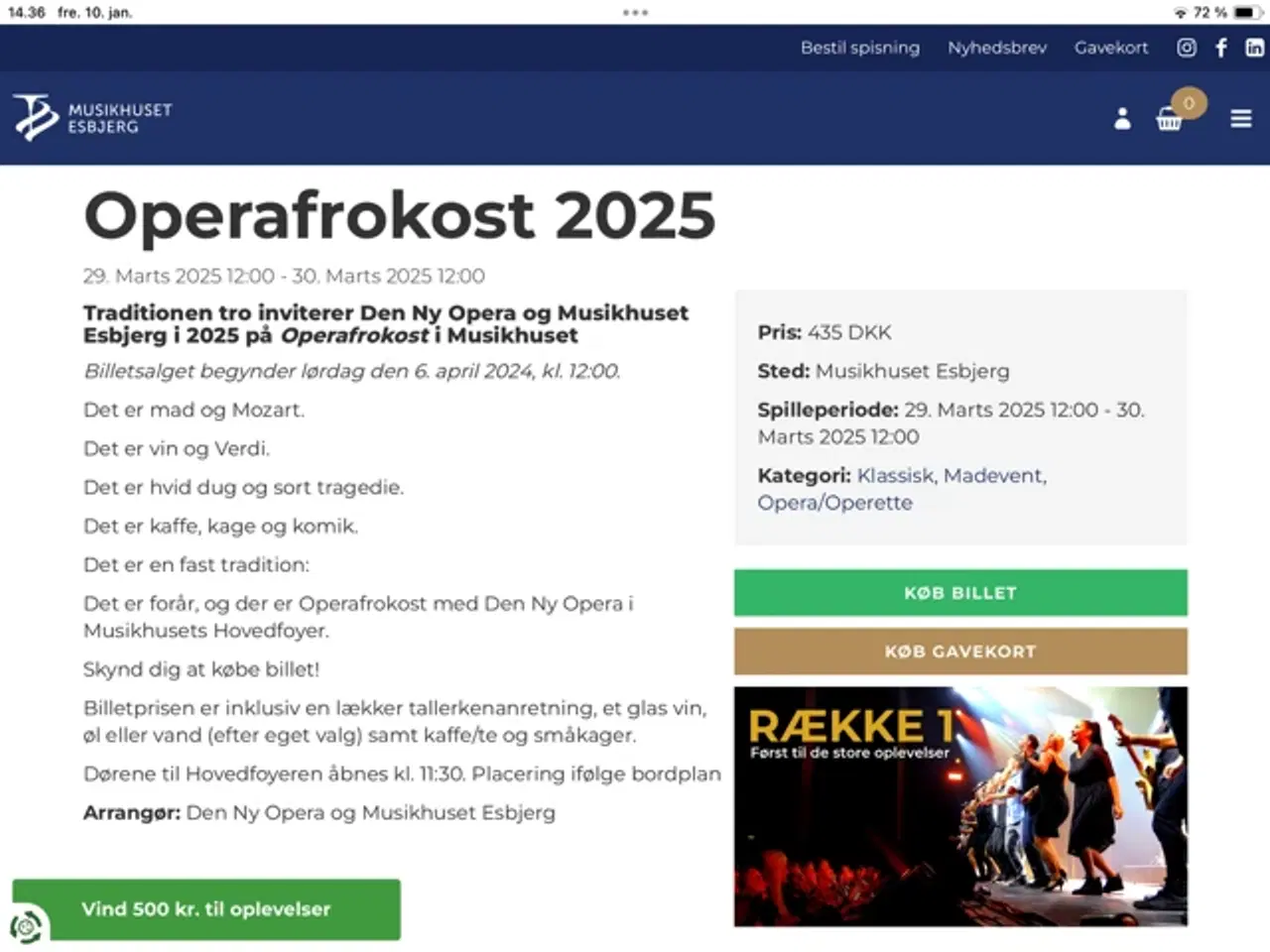 Billede 1 - Operafrokost Esbjerg Musikhs