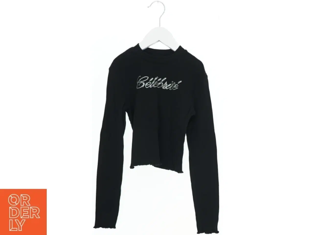 Billede 1 - Langærmet sort bluse med tekst fra H&M (str. 140)