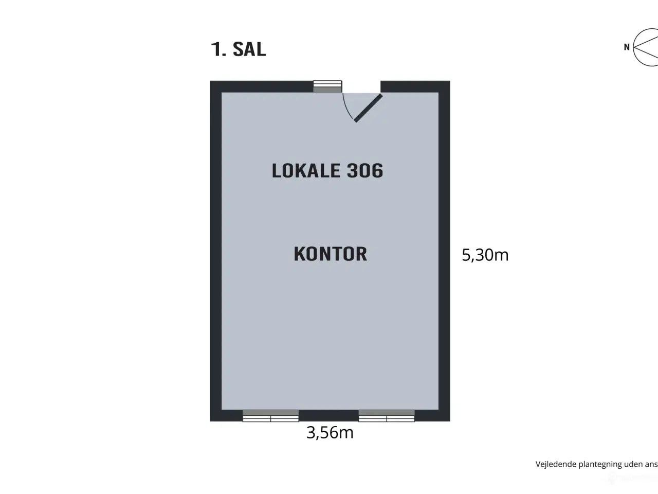 Billede 12 - Klinik- eller kontorlokale perfekt beliggenhed mod ejendommens gård. der sikrer et roligt og behageligt arbejdsmiljø.