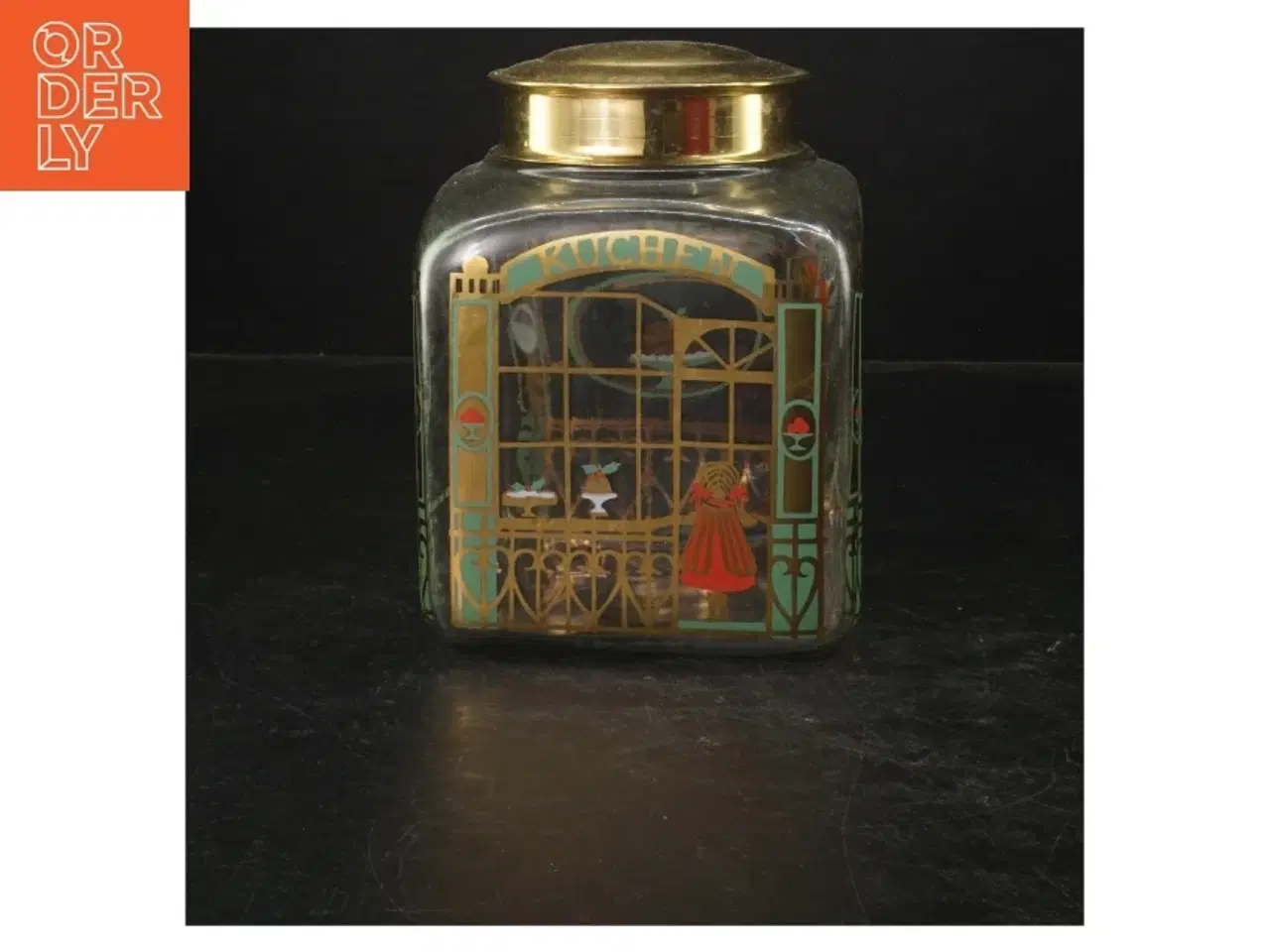 Billede 3 - Dekorativ kagedåse i glas fra Holmegaard (str. 12x12 cm)