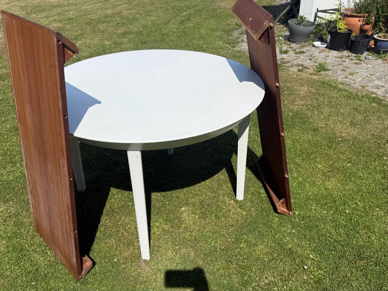Billede 1 - Retro dansk spisebordsæt rundt spisebord + 2 tillæ