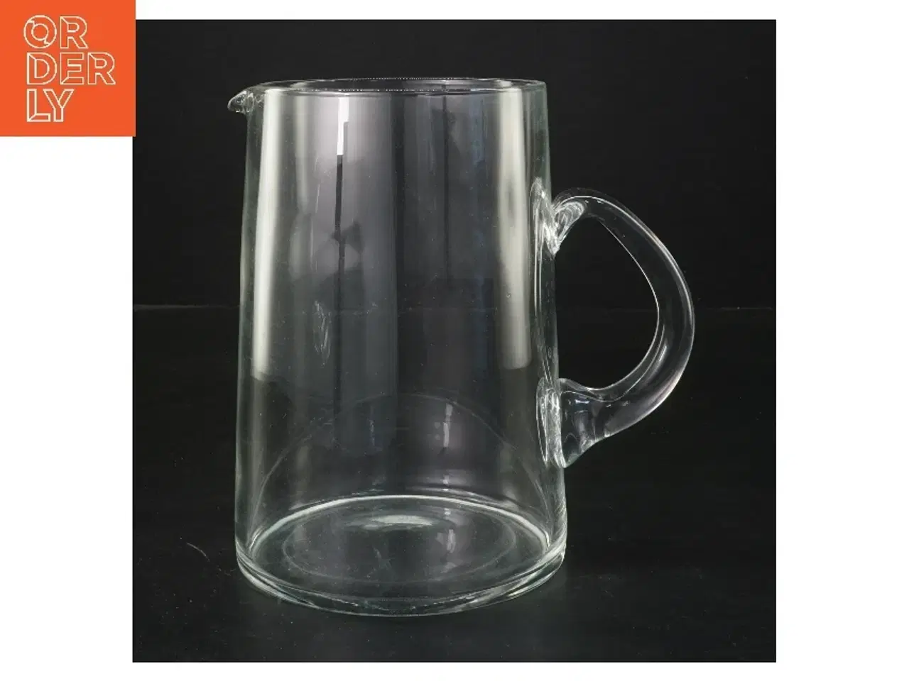 Billede 1 - Glaskande med hank (str. Ø 10,5 cm længde 17 cm)