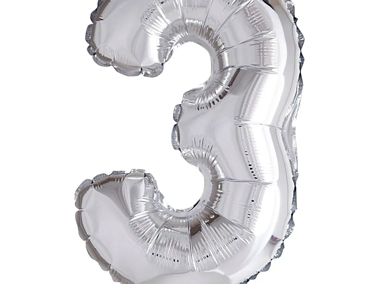 Billede 1 - Sølv Folieballon Tal 3 - 41 cm, 1 stk.