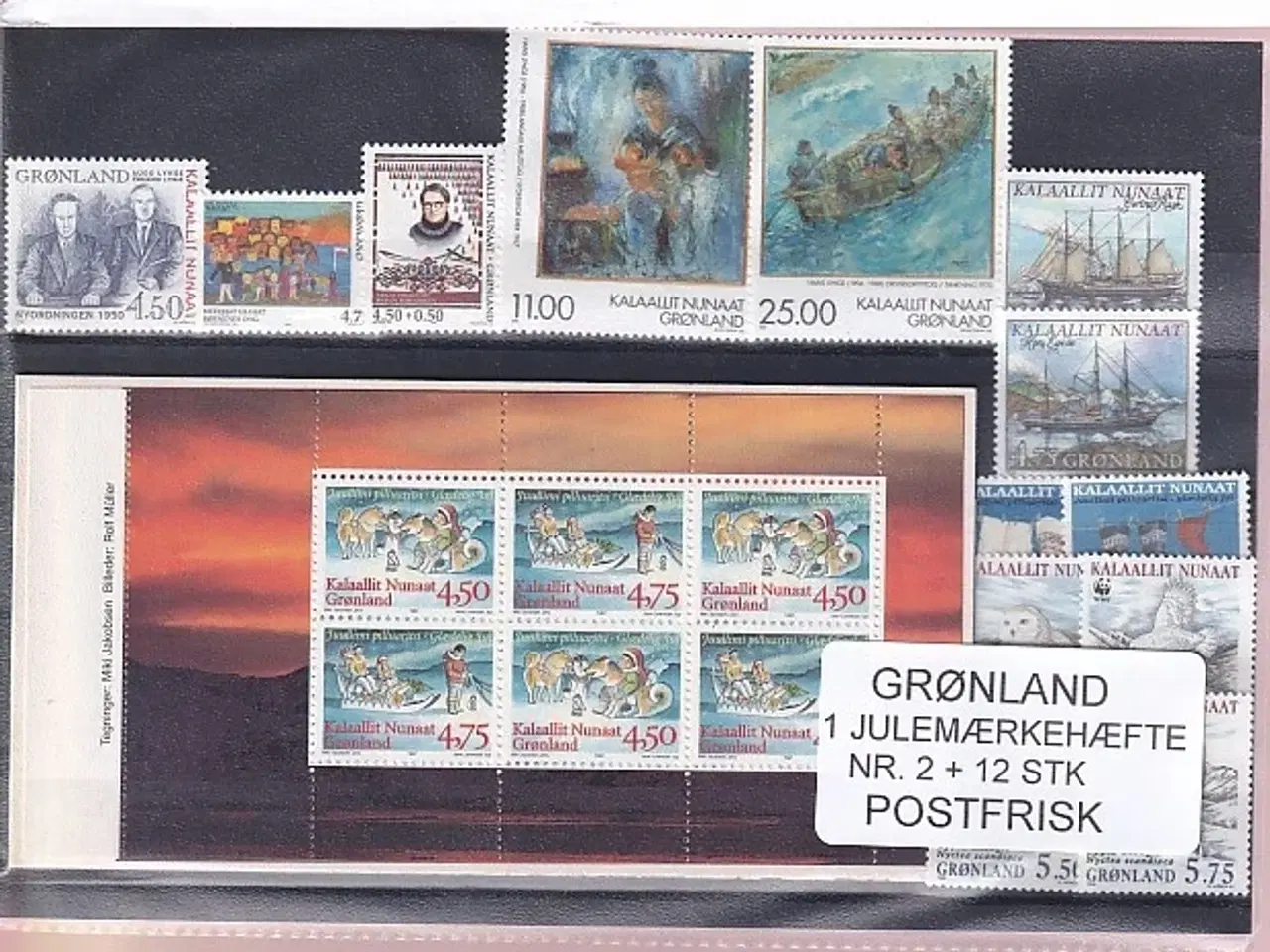 Billede 1 - Grønland - Julemærkehæfte Nr. 2 + 12 Stk. - Postfrisk