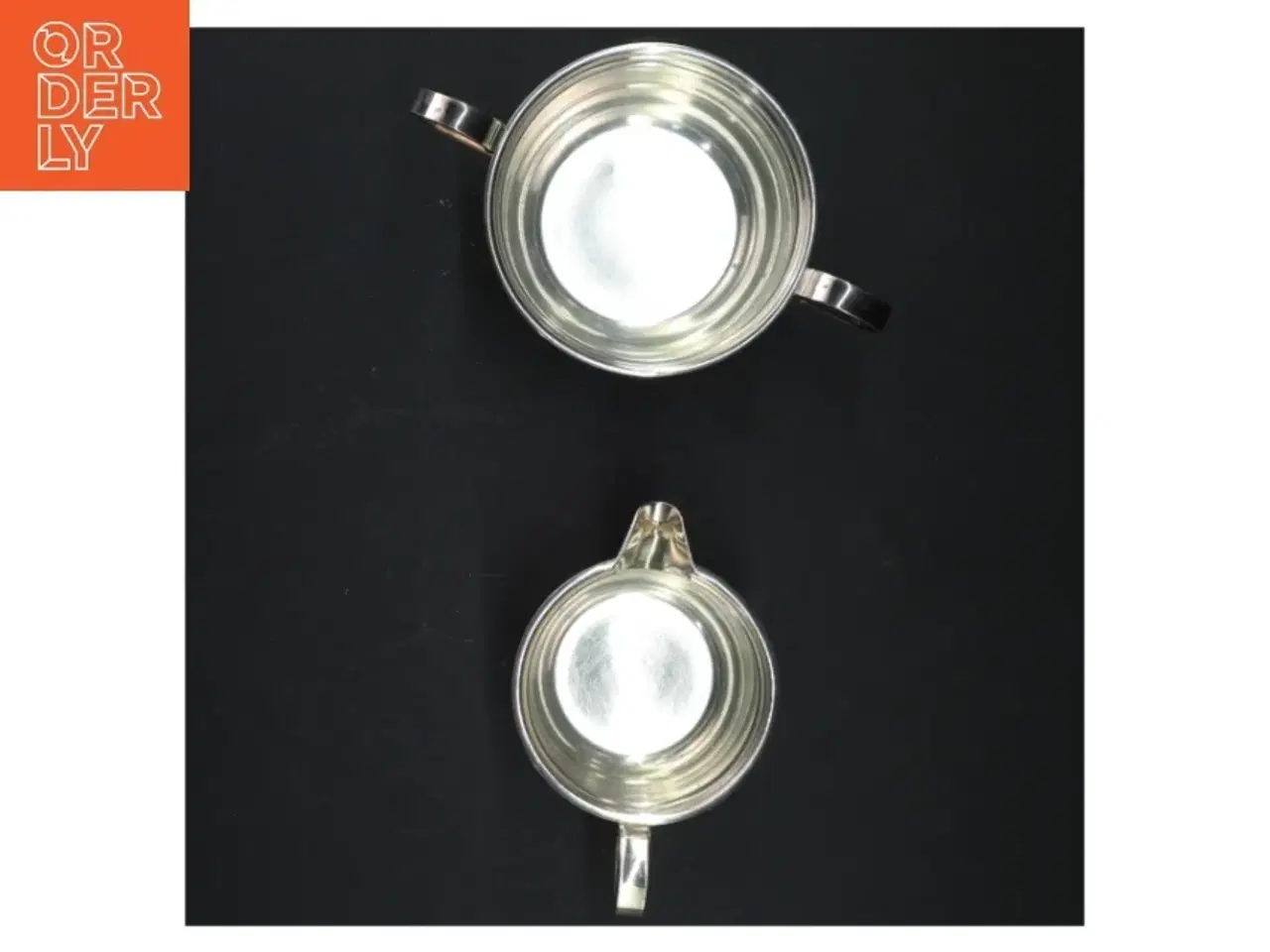 Billede 4 - Sæt af to sølvfarvet kande og skål (str. Ø 10 cm ø 8 cm)