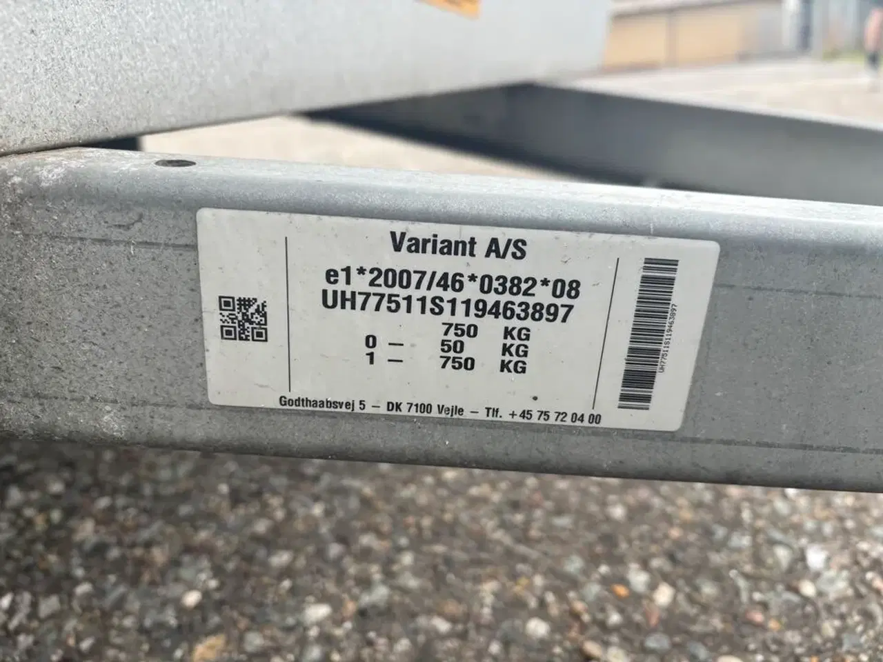 Billede 2 - Trailer VA 0511S1 tidligere reg nr: DL7402