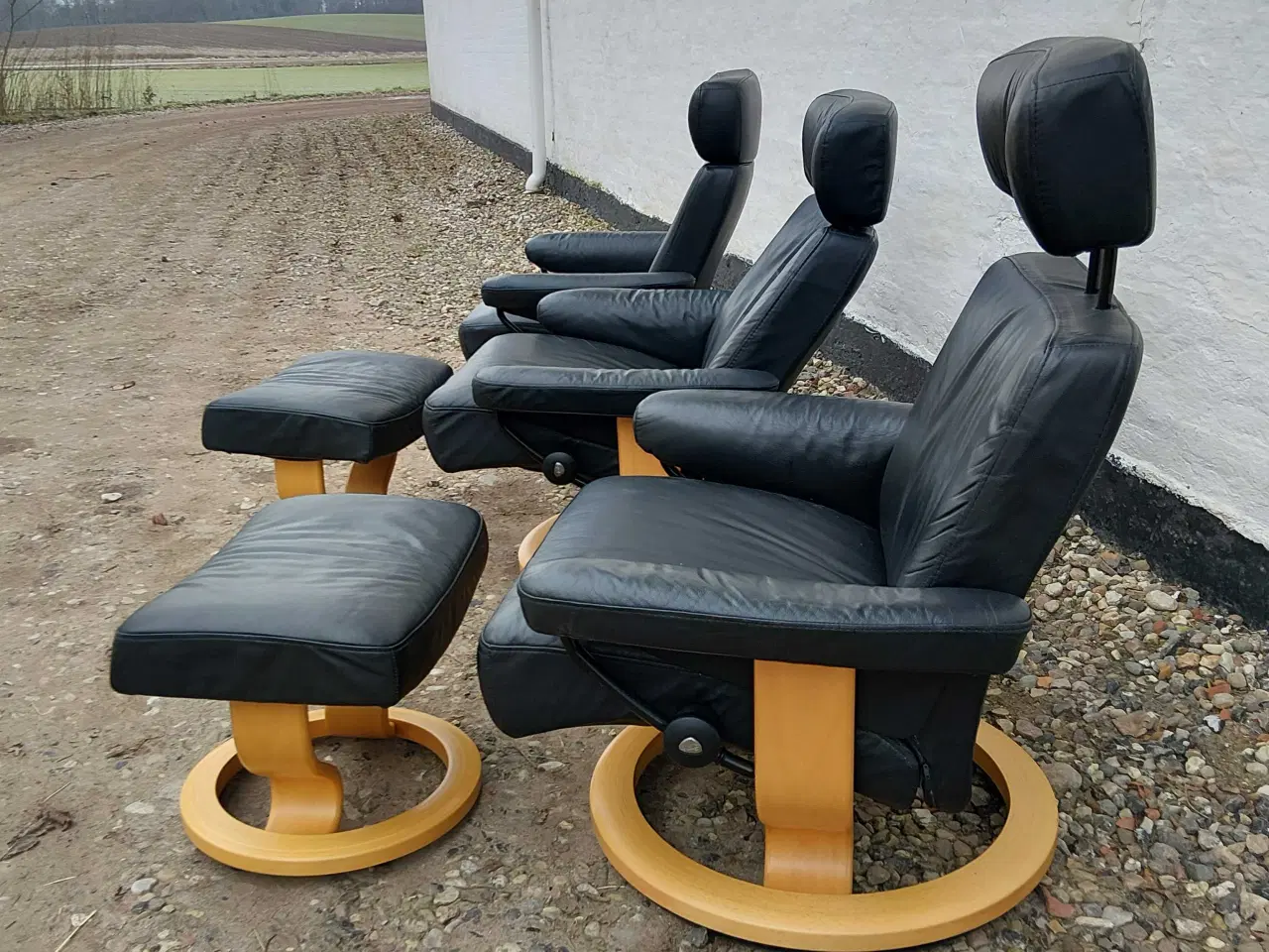 Billede 3 - 3 stk stressless Orion læder lænestole i god stand