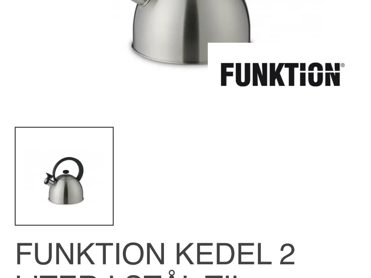 Billede 2 - Kedel  Funktion 2 liter i stål til komfur(ny)