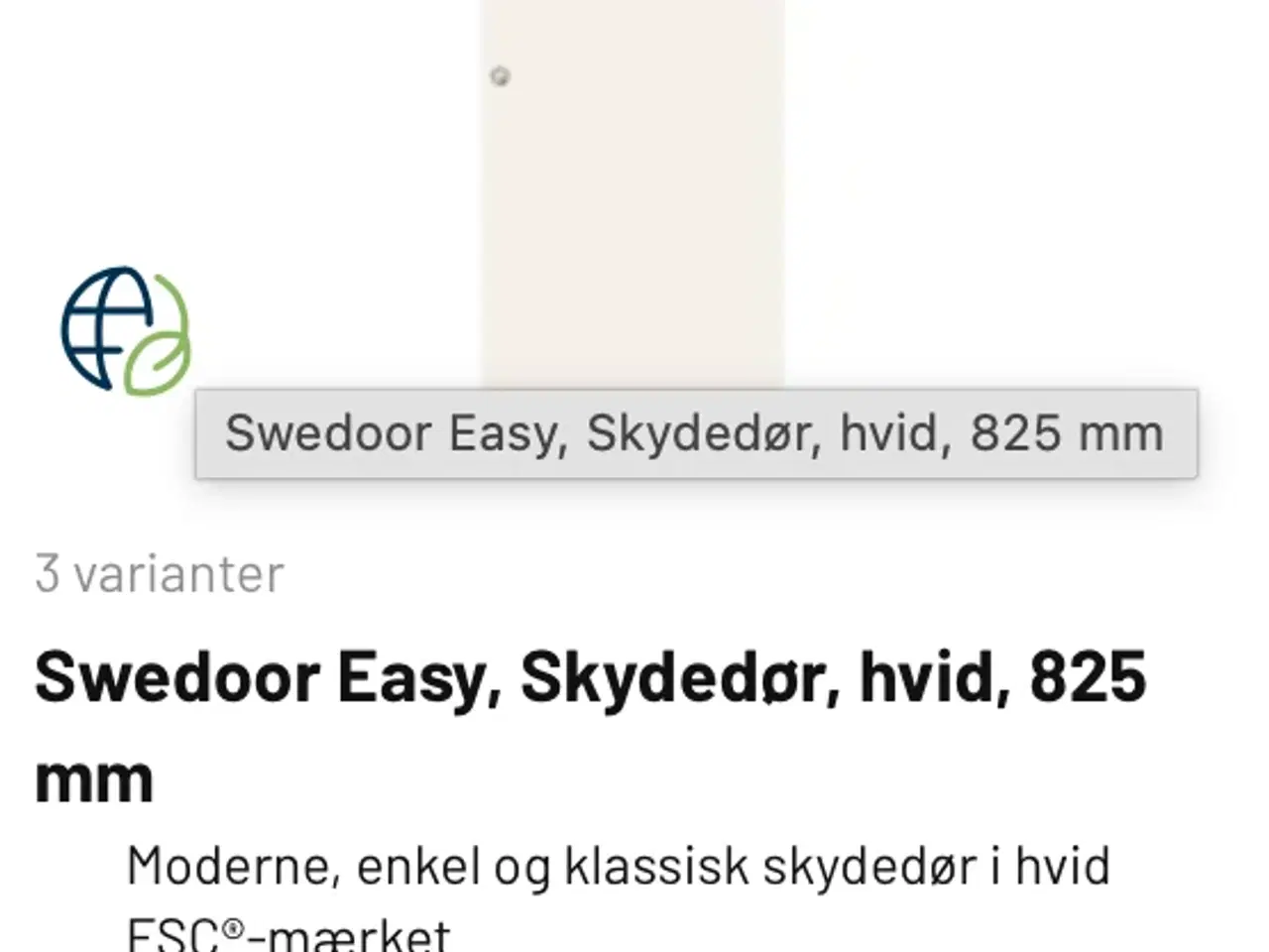 Billede 3 - skydedør Swedoor med skydedørsbeslag retro sort.