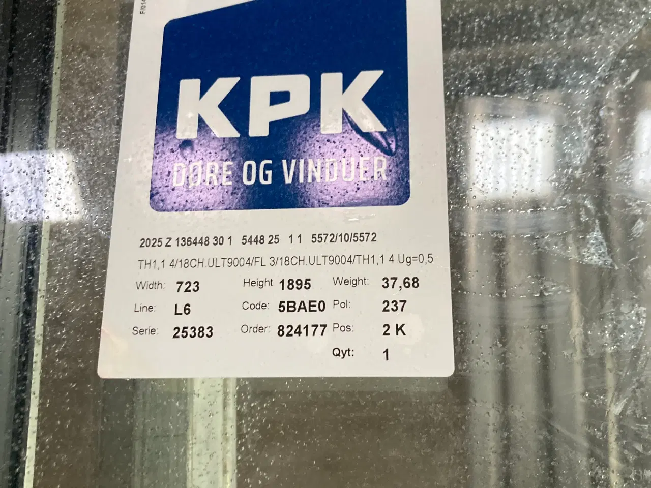 Billede 1 - Terrasse dør fra KPK træ/alu hvid