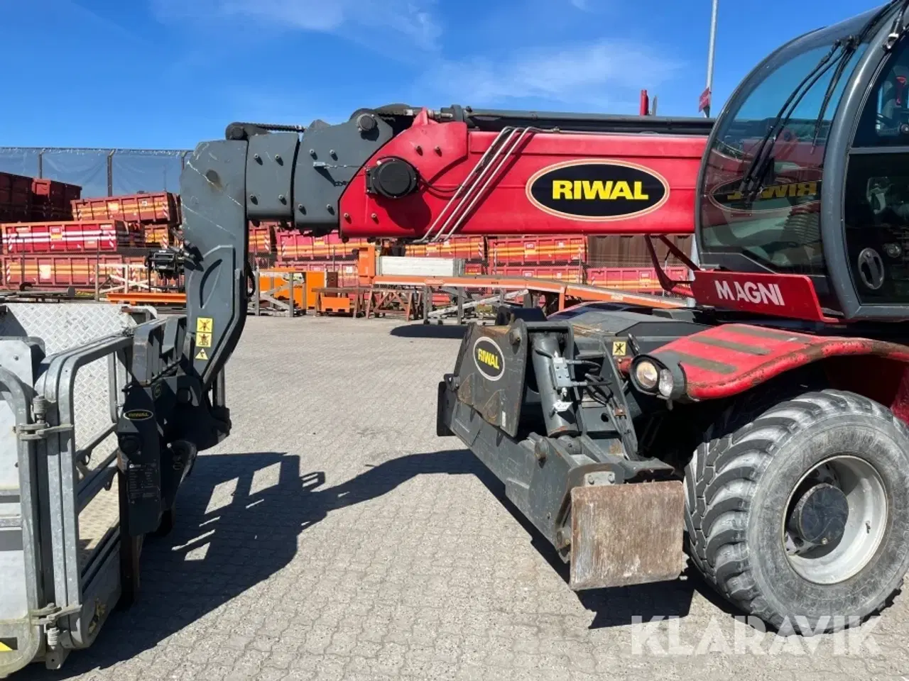 Billede 10 - Rotations Teleskoplæsser Magni RTH5.26 S med kranspil mandskabskurv gafler kranarm