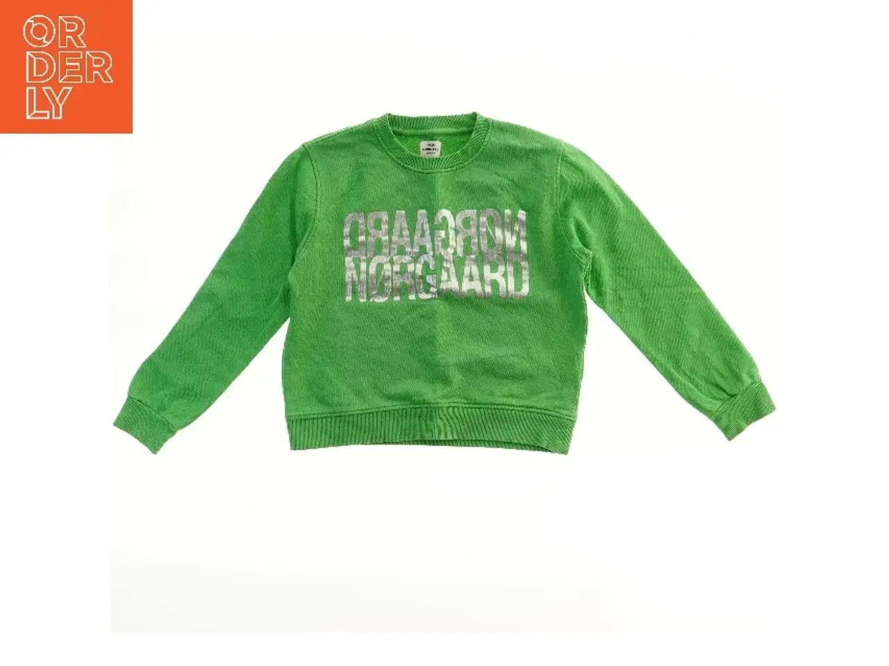 Billede 2 - Grøn sweatshirt med tryk fra Mads Nørgaard (str. 140)