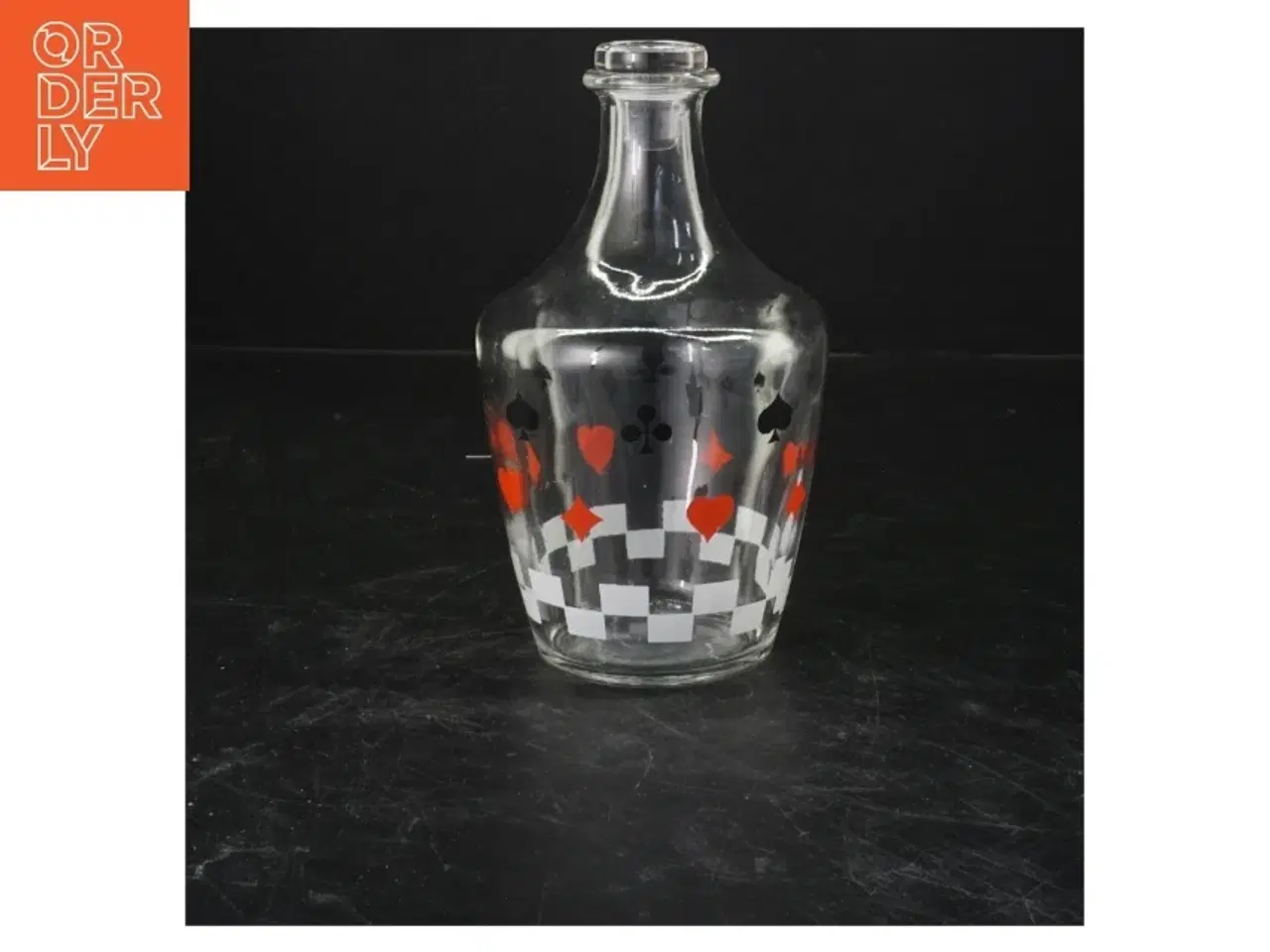 Billede 1 - Kortspil dekoreret karafel (str. 16x8 cm)