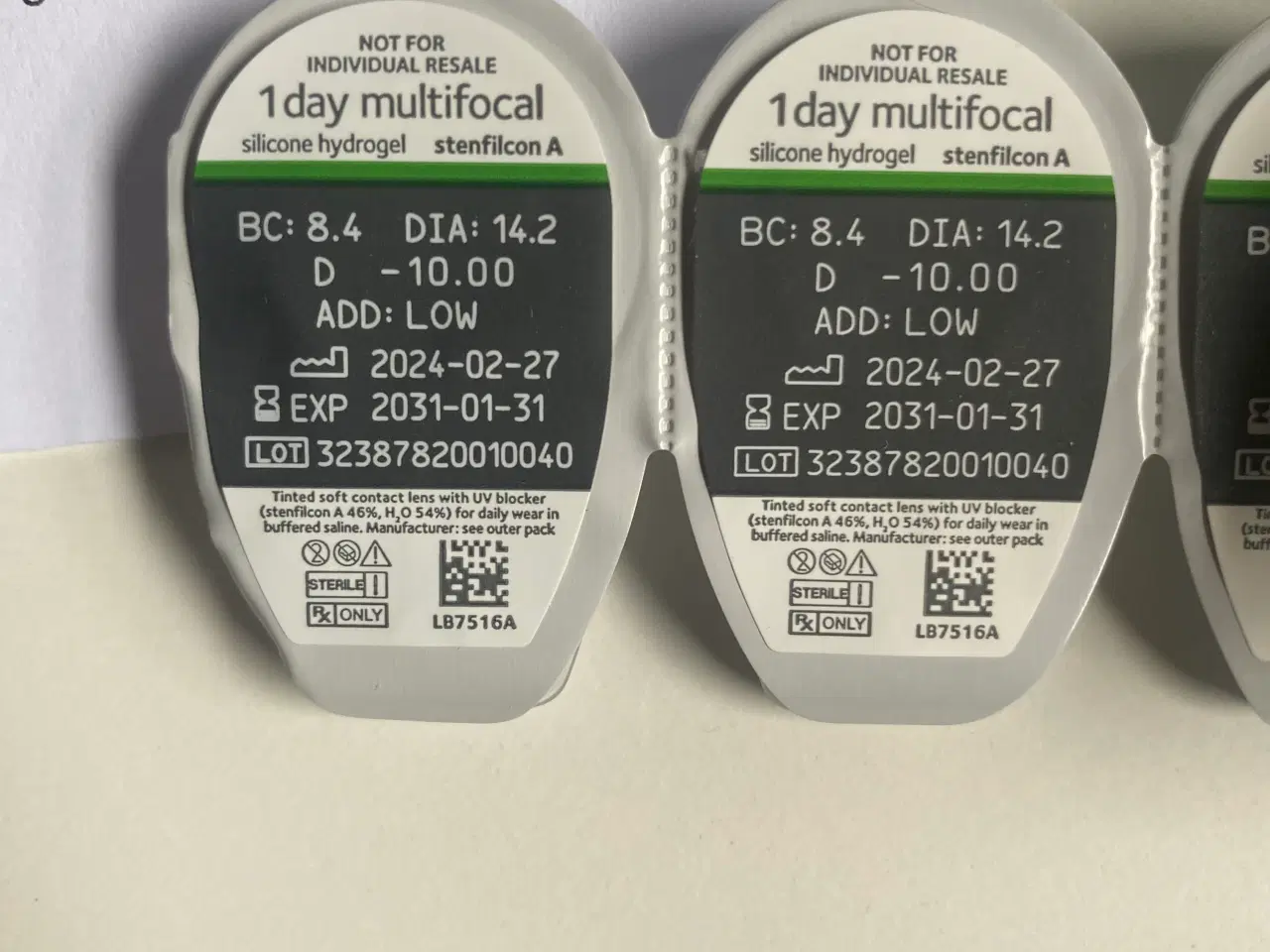 Billede 2 - Kontaktlinser -10 og -9,5 ca 200 stk af hver