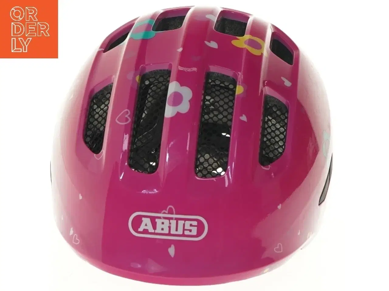 Billede 1 - Børnehjelm med blomsterdesign fra Abus (str. størrelse 50-55 cm, ø 19 cm)